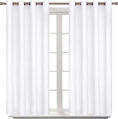 BGment Room Darkening Curtains 45 Inches Long - Grommet Thermal Insulated Drapes Window Treatment Curtains for Bedroom, 2 Panels, 52 x 45 Inch, Pure White