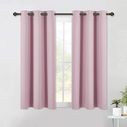 NICETOWN Blackout Draperies Curtains for Girls Room, Nursery Essential Thermal Insulated Grommet Top Blackout Panels (Baby Pink=Lavender Pink, 1 Pair, 42 x 54 Inch)