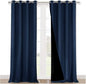 NICETOWN 100% Blackout Curtain Set, Thermal Insulated & Energy Efficiency Window Draperies for Guest Room, Full Shading Panels for Shift Worker and Light Sleepers, Navy Blue, 52W x 120L, 2 PCs