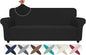 ZNSAYOTX Super Stretch Sofa Cover (72"-92"), New Striped Sofa Covers Fitted Slipcovers with Elastic Bottom, Dog Cat Pets Proof Spandex Washable Fabric Comfortable & Durable (Black, Sofa)