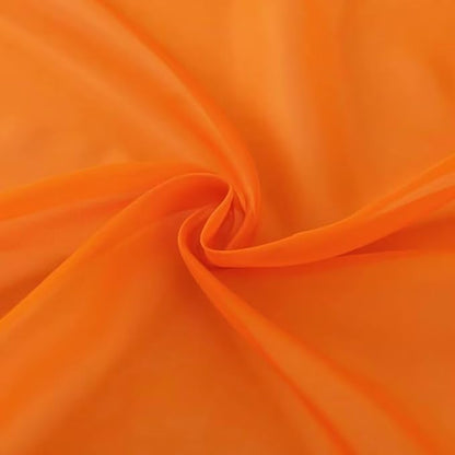SpaceDresser Basic Rod Pocket Sheer Voile Window Curtain Panels Orange 1 Pair 2 Panels 52 Width 36 Inch Long for Kitchen Bedroom Children Living Room Yard（Orange, 52W x 36L）
