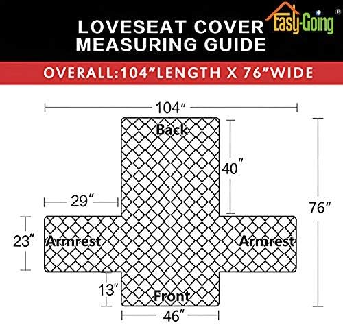 Easy-Going Reversible Loveseat Couch Cover for 2 Cushion Couch Sofa Cover for Dogs Water Resistant Furniture Protector with Foam Sticks Elastic Straps for Pet (Loveseat, Cyan/Ivory)