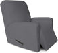 PureFit Super Stretch Chair Sofa Slipcover with Pocket – Spandex Non Slip Soft Couch Sofa Cover, Washable Furniture Protector with Elastic Bottom for Kids, Pets （Recliner, Gray ）
