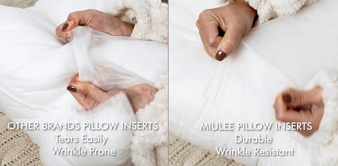 MIULEE Pillow Insert 16x16 Inch, Decorative Square Throw Pillow Inserts, Premium Fluffy Pillow Forms Sham Stuffer for Sofa Couch Living Room