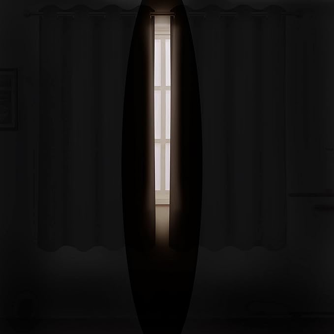 LEMOMO Chocolate Brown Blackout Curtains 42 x 63 Inch Length/Set of 2 Curtain Panels/Thermal Insulated Room Darkening Blackout Curtains for Bedroom