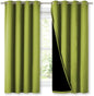 NICETOWN 100% Blackout Curtains 54 inches Long, Fresh Green, 1 Pair, 52 inches Width Each Panel, Double-Deck Completely Blackout Window Treatment Thermal Insulated Lined Drapes for Small Window