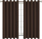 BGment Blackout Curtains for Bedroom - Grommet Thermal Insulated Room Darkening Curtains for Living Room, Set of 2 Panels (70 x 63 Inch, Brown)