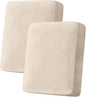Couch Cover Stretch Velvet Sofa Cushion Cover 2-Piece - Elastic Washable Slipcover for Seat or Backrest, Couch Seat Covers for Sofas (Cream)