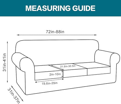 Turquoize 4 Piece Sofa Covers for 3 Cushion Couch Sofa Slipcover Soft Couch Cover for Dogs-Washable Sofa Furniture Covers with 3 Individual Cushion Covers,Jacquard Fabric(3 Cushion Sofa, Burgundy)