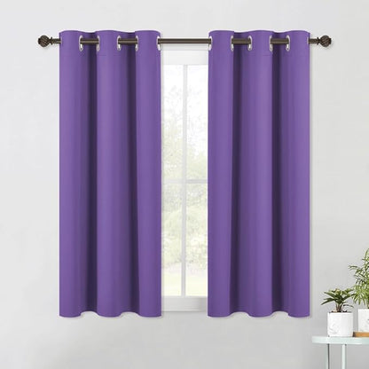 NICETOWN Blackout Window Curtains 60 inch Length 2 Panels, 34 x 60 Inch, Lilac Purple, Grommet Top Room Darkening Thermal Insulated Solid Vertical Drapes for Bedroom/Kid Room