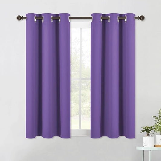 NICETOWN Blackout Curtain Panels for Bedroom, 2 Panels, W42 x L60 inches, Lilac Purple, Thermal Insulated Grommet Top Blackout Draperies and Drapes
