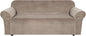 H.VERSAILTEX Stretch Velvet Sofa Covers for 3 Cushion Couch Covers Sofa Slipcovers Furniture Protector Soft with Non Slip Elastic Bottom, Crafted from Thick Comfy Rich Velour (Sofa 72"-90", Taupe)