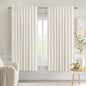 MIULEE Ivory Back Tab Blackout Curtains 63 Inch Length 2 Panels Set for Living Room Bedroom Privacy, Rod Pocket/Pinch Pleat Thermal Insulated Room Darkening Pleated Light Blocking Drapes