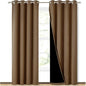 NICETOWN 100% Blackout Window Curtain Panels, Heat and Cold Blocking Drapes with Black Liner for Nursery, 84 inches Drop Thermal Insulated Draperies (Gold Brown, 2 Pieces, 52 inches Wide Each Panel)