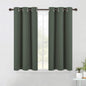 NICETOWN Short Blackout Curtains Noise Reducing, Thermal Insulated and Privacy Room Darkening Drape Panels for Boy's Guest Room Door Small Short Window (Dark Mallard, 2 Panels, W42 x L45 -Inch)