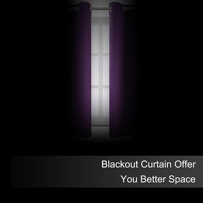 LEMOMO Purple Blackout Curtains 42 x 54 Inch Length Set of 2 Panels Grommet Bedroom Curtains for Living Room
