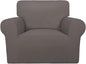 PureFit Super Stretch Chair Sofa Slipcover – Spandex Non Slip Soft Couch Sofa Cover, Washable Furniture Protector with Non Skid Foam and Elastic Bottom for Kids, Pets （Chair, Taupe）