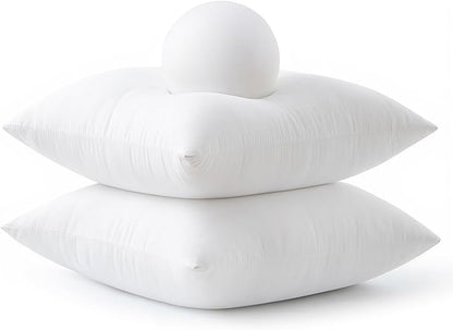 MIULEE Throw Pillows Inserts, Pack of 4 22x22 Inch 100% Virgin Fiber Filling Bed Couch Pillows