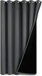 Yakamok Extra Wide Blackout Full Shading Curtains for Patio Door, Thermal Backing Sliding Glass Door Drape, Privacy Assured Window Treatment, Room Divider Curtains,Dark Grey, W100 x L108, 1 Panel