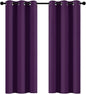 Yakamok Purple Blackout Curtains Room Darkening Thermal Insulated Grommet top Window Curtains for Living Room, 42 x 72 Inch,One Pair