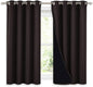 NICETOWN Truly Blackout Curtains 54 inches Length, 2 Thick Layers Completely Blackout Window Treatment Thermal Insulated Lined Drapes for Basement Window (Brown, 1 Pair, 52 inches Width Each Panel)