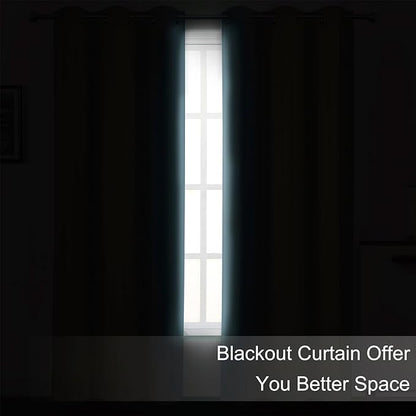 LEMOMO Blackout Curtains 66 x 95 inch/Stone Blue Curtains Set of 2 Panels/Thermal Insulated Room Darkening Bedroom Curtains