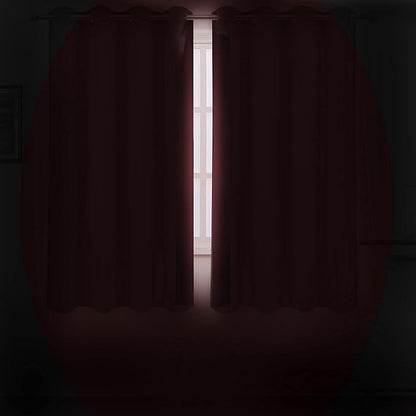 LEMOMO Burgundy Red Blackout Curtains/42 x 72 Inch/Set of 2 Panels Room Darkening Curtains for Bedroom