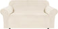 H.VERSAILTEX Stretch Velvet Loveseat Covers for 2 Cushion Couch Covers for Living Room Sofa Covers with Non Slip Straps Bottom, Ultra Thick Comfy Velour (Width 58"-72", Cream)