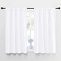 NICETOWN Window Curtain Panels - Semi Blackout Rod Pocket Curtain Set for Bedroom (White, 2 Panels, 42 by 48)