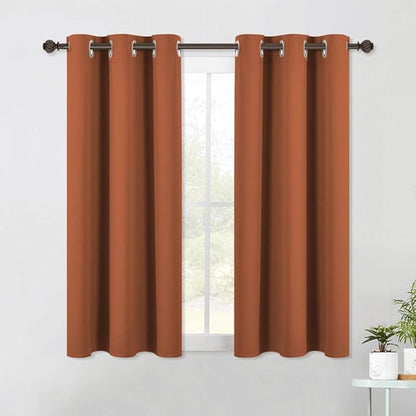 NICETOWN Modern Blackout Curtains Noise Reducing, Thermal Insulated and Privacy Room Darkening Drape Panels for Boy's Guest Room Door Small Window (Burnt Orange, 2 Panels, W42 x L54 -Inch)