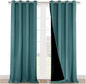 NICETOWN 100% Blackout Curtains for Windows, Pack of 2, Sea Teal, 52" W x 102" L, Super Heavy-Duty Black Lined Total Darkness Drapes for Bedroom, Privacy Assured Window Treatment for Patio