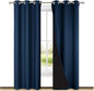 NICETOWN Blackout Room Warming Curtains 80 inches Long, Full Light Blocking Drapes with Black Liner for Nursery, Thermal Insulated Draperies for Hall, Villa (Navy Blue, 2 Pieces, 42" Wide Each Panel)
