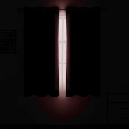 LEMOMO Burgundy Blackout Curtains 38 x 54 Inch Length/Set of 2 Curtain Panels/Thermal Insulated Room Darkening Blackout Curtains for Bedroom