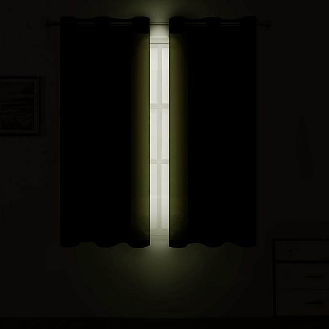 LEMOMO Olive Green Blackout Curtains 66 x 63 Inch Length/Set of 2 Curtain Panels/Thermal Insulated Room Darkening Blackout Curtains for Bedroom