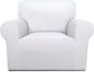 PureFit Super Stretch Chair Sofa Slipcover – Spandex Non Slip Soft Couch Sofa Cover, Washable Furniture Protector with Non Skid Foam and Elastic Bottom for Kids, Pets （Chair, White