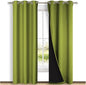 NICETOWN Blackout Curtains 80 inches Long, 2 Pieces, 42" Wide Each Panel, Fresh Green, Full Light Blocking Drapes with Black Liner for Nursery, Thermal Insulated Draperies for Hall, Villa