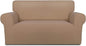 PureFit Super Stretch Sofa Slipcover – Spandex Non Slip Soft Couch Sofa Cover, Washable Furniture Protector with Non Skid Foam and Elastic Bottom for Kids, Pets （Loveseat, Camel）