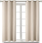 BGment Champagne Short Room Darkening Curtains for Small Windows, 38 x 54 Inch Thermal Insulated Tier Set of 2 Panels Sun Blocking Drapes for Kitchen Bedroom