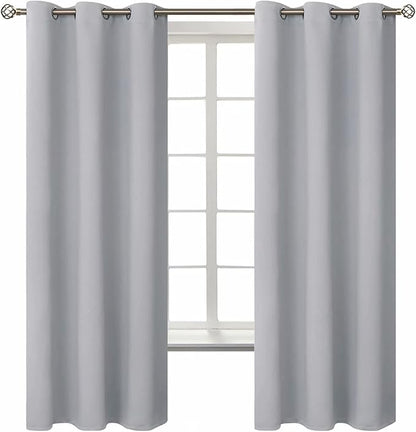BGment Room Darkening Curtains 63 Inches Long - Grommet Thermal Insulated Drapes Window Treatment Curtains for Bedroom, 2 Panels, 42 x 63 Inch, Light Grey