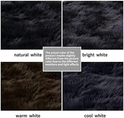 Faux Fur Rug for Bedroom, Fluffy Runner Rugs Soft Sheepskin Rug Sofa Couch Seat Cushion, 2x6ft Black Plush Area Rug Shag Rugs Floor Carpets for Nursery Bedside, Cute Shaggy Fuzzy Home Decor