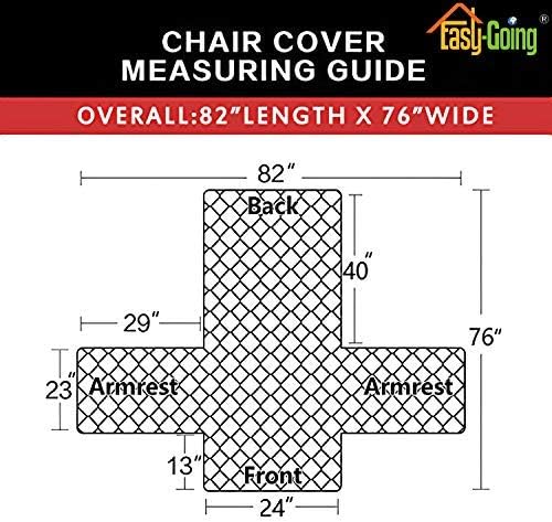 Easy-Going Chair Sofa Slipcover Reversible Sofa Cover Water Resistant Couch Cover Furniture Protector Cover with Elastic Straps for Pets Kids Children Dog Cat (Chair, Cyan/Ivory)