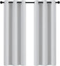 Yakamok Greyish White Curtains for Bedroom,Grommet Thermal Insulated Room Darkening Curtains for Living Room,42W x 72L,2 Panels