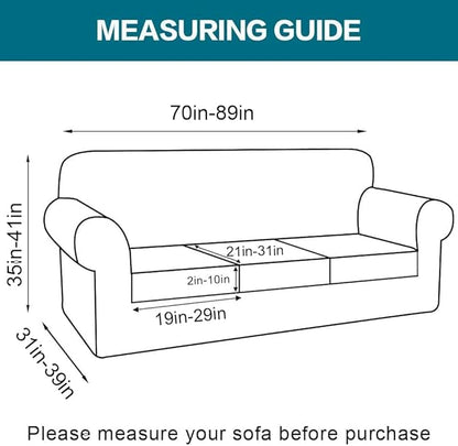 Turquoize 4 Piece Sofa Covers for 3 Cushion Couch Sofa Slipcover Soft Couch Cover for Dogs-Washable Sofa Furniture Cover with 3 Individual Cushion Covers (3 Cushion Sofa, Burnt Brick)