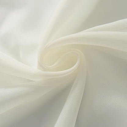 SpaceDresser Ivory Sheer Curtains 4 Panels Rod Pocket Semi-Sheer Curtain 108 Inches Long Light Filtering Voile Window Drapes for Bedroom Living Room Kitchen, Each 52W x 108L