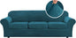 H.VERSAILTEX Velvet 4 Piece High Stretch Sofa Slipcover Cover Furniture Protector Form Fit Luxury Thick Velvet Extra Large Sofa Cover for 3 Cushion Couch Width Up to 105 Inch (XL Sofa, Deep Teal)