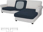 Easy-Going Stretch 3 Pieces Couch Cushion Covers for Sectional Sofa Left/Right L Shape Chaise Lounge Sofa Seat slipcover Anti-Slip Sofa Cover Soft (2 Seater + 1 Chaise, Dark Blue)