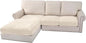 H.VERSAILTEX Velvet Stretch Sectional Couch Covers 3 Pieces Sofa Seat Cushion Covers L Shape Separate Couch Cover for Both Left/Right Sectional Couch (Large Sofa 2 Seater + 1 Chaise, Cream)