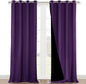 NICETOWN Truly Blackout Drapes for Living Room, Heavy-Duty Full Light Shading Curtain Set with Black Liner Backing for Villa/Hall/Dorm Window（Royal Purple, Package of 2, 52 inches W x 95 inches L