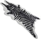 Zebra Print Rug Faux Animal Cowhide Skin Area Rug Leather Carpet Mat Small Size for Home Office Livingroom 3.1' x 3.6'