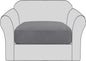 H.VERSAILTEX Stretch Couch Cushion Covers Individual Seat Sofa Slipcovers Cushion Protector Covers Featuring Jacquard Textured Twill Fabric(1 Cushion Chair Cover, Grey)